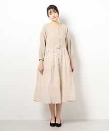 Samansa Mos2 | 柄切替ギャザーワンピース(ワンピース)