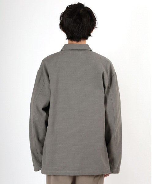 make a ray!(メイク ア レイ!)の「ヘリンボーン カバーオール ワークジャケット/ シャツジャケット/ ライトジャケット(カバーオール・メンズ・グレー/ネイビー・M/L/XL)」の8枚目の写真