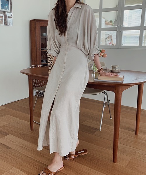 KOR（ケーオーアール）の「ルーズシルエットロングシャツ（シャツ/ブラウス・レディース・ブラック/ブルーグレー/アイボリー・FREE）」の5枚目の写真