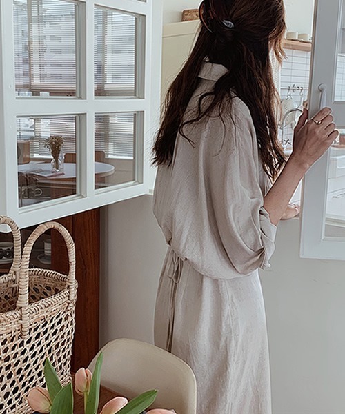 KOR（ケーオーアール）の「ルーズシルエットロングシャツ（シャツ/ブラウス・レディース・ブラック/ブルーグレー/アイボリー・FREE）」の9枚目の写真