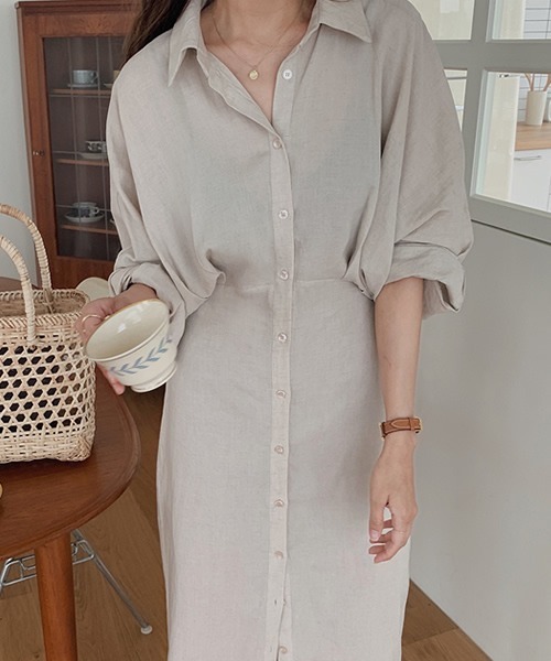 KOR（ケーオーアール）の「ルーズシルエットロングシャツ（シャツ/ブラウス・レディース・ブラック/ブルーグレー/アイボリー・FREE）」の12枚目の写真