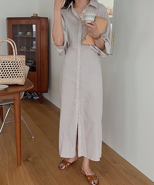 KOR（ケーオーアール）の「ルーズシルエットロングシャツ（シャツ/ブラウス・レディース・ブラック/ブルーグレー/アイボリー・FREE）」の15枚目の写真