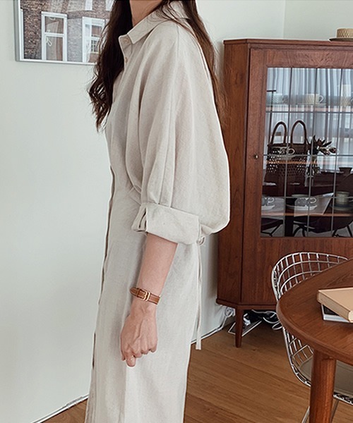 KOR（ケーオーアール）の「ルーズシルエットロングシャツ（シャツ/ブラウス・レディース・ブラック/ブルーグレー/アイボリー・FREE）」の16枚目の写真