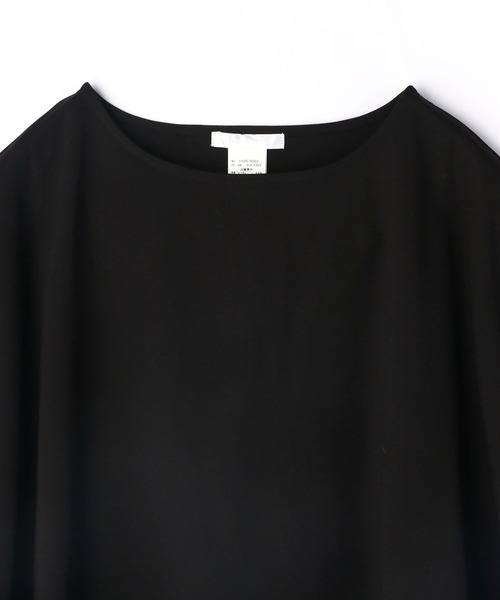 NICOLE white（ニコルホワイト）の「異素材使いボックスTシャツ（Tシャツ/カットソー・レディース・ブラック/ブラウン/オフホワイト・FREE）」の7枚目の写真