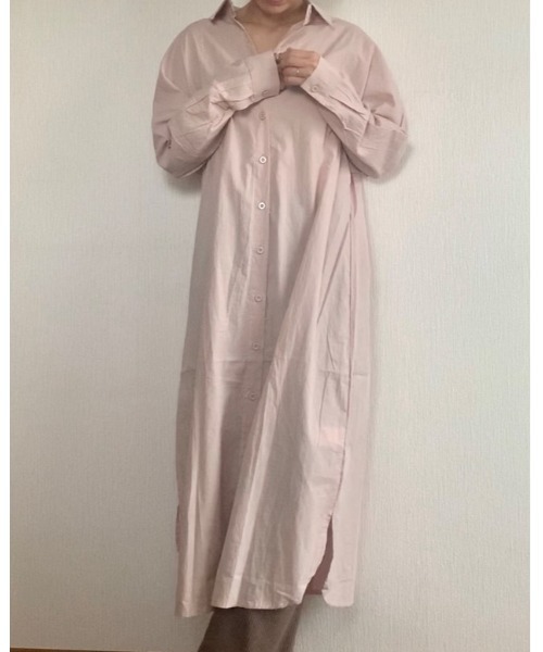 Ritzy(リッツィー)の「大人シルエット ゆったりシルエットミモレ丈シャツワンピース(シャツワンピース・レディース・ホワイト/ブラック/ベージュ・FREE)」の9枚目の写真