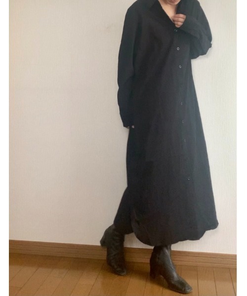 Ritzy(リッツィー)の「大人シルエット ゆったりシルエットミモレ丈シャツワンピース(シャツワンピース・レディース・ホワイト/ブラック/ベージュ・FREE)」の12枚目の写真