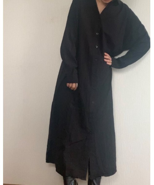 Ritzy(リッツィー)の「大人シルエット ゆったりシルエットミモレ丈シャツワンピース(シャツワンピース・レディース・ホワイト/ブラック/ベージュ・FREE)」の13枚目の写真