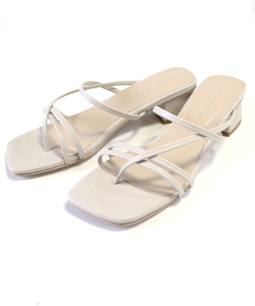 AmiAmi（アミアミ）の「華奢ストラップスクエアトゥトングサンダル（サンダル・レディース・ブラック/パイソン/ブラウン/グレイッシュベージュ/アイボリー/ピンク・L/LL/M/S）」の14枚目の写真