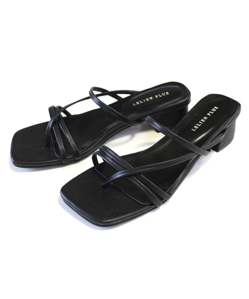 AmiAmi（アミアミ）の「華奢ストラップスクエアトゥトングサンダル（サンダル・レディース・ブラック/パイソン/ブラウン/グレイッシュベージュ/アイボリー/ピンク・L/LL/M/S）」の18枚目の写真