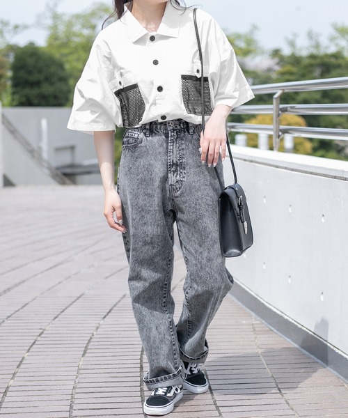 PairPair（ペアペア）の「ポケットメッシュワークシャツ(ユニセックス)（シャツ/ブラウス・レディース・カーキ/ベージュ/オフホワイト・LARGE/MEDIUM）」の11枚目の写真