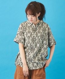 CUBE SUGAR | ボイル 総柄プリント 半袖 ドルマンスリーブ シャツ(シャツ/ブラウス)