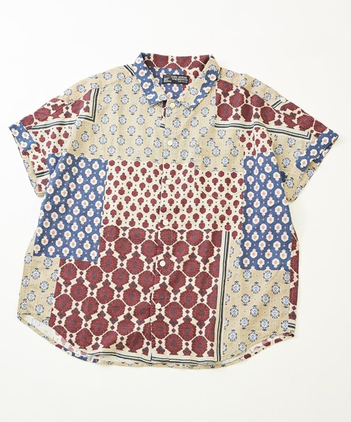 CUBE SUGAR（キューブシュガー）の「ボイル 総柄プリント 半袖 ドルマンスリーブ シャツ（シャツ/ブラウス・レディース・ベージュ/ネイビー/グレー/サックスブルー・M）」の21枚目の写真