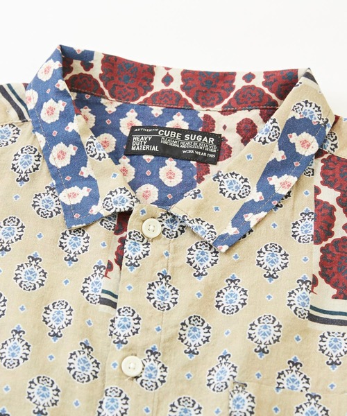 CUBE SUGAR（キューブシュガー）の「ボイル 総柄プリント 半袖 ドルマンスリーブ シャツ（シャツ/ブラウス・レディース・ベージュ/ネイビー/グレー/サックスブルー・M）」の22枚目の写真