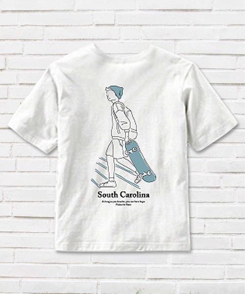 THE CASUAL（カジュアル）の「刺繍 プリント半袖Tシャツ カットソー キッズ（Tシャツ/カットソー・キッズ・ブラック系4/ホワイト系1/ホワイト系2/カーキ系/ブラック系3/ベージュ系/ブラック系2/ブルー系/ブラック系1/ベージュ系1/ブルー系2/ベージュ系3/ブルー系1/ホワイト系3/カーキ系1/ホワイト系/ブラック系/ベージュ系4/ホワイト系4/ベージュ系2・110cm/130cm/150cm/120cm/140cm/160cm）」の5枚目の写真