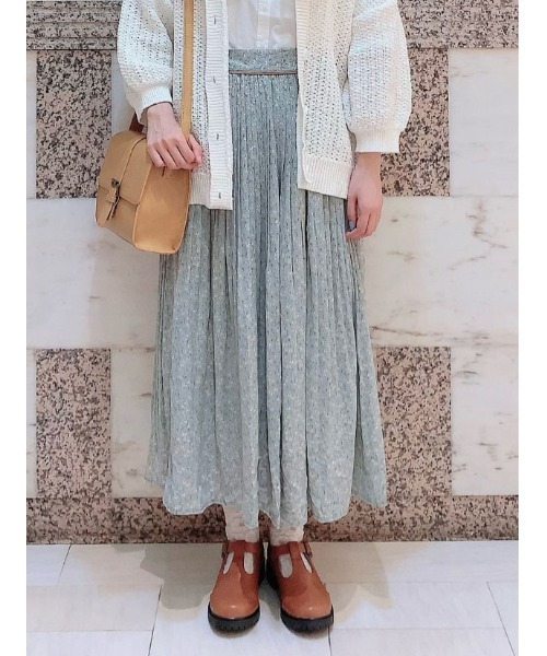 ehka sopo（エヘカソポ）の「配色パイピング小花プリーツスカート（スカート・レディース・ブラック/ラベンダー/ミント・ﾌﾘ-）」の3枚目の写真