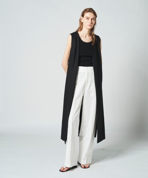 N.O.R.C(ノーク)の「リネンミックスロングジレ(ベスト・レディース・ブラック/ベージュ・S/M)」の2枚目の写真