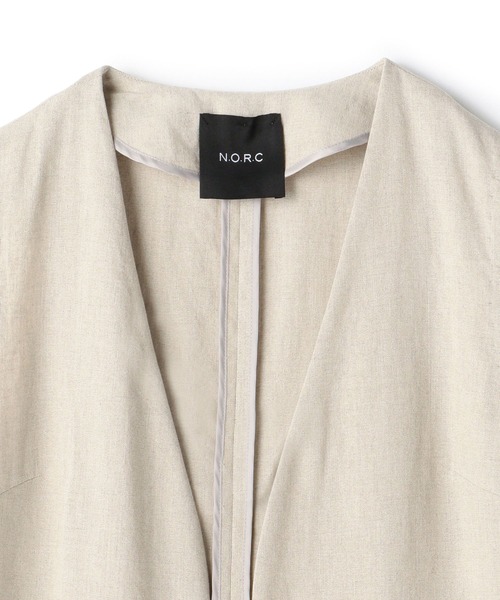 N.O.R.C(ノーク)の「リネンミックスロングジレ(ベスト・レディース・ブラック/ベージュ・S/M)」の10枚目の写真