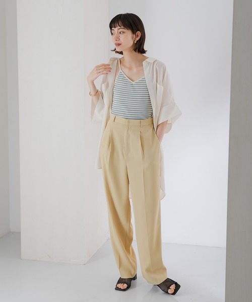 KBF（ケイビーエフ）の「ボーダークロップドキャミソール（キャミソール・レディース・グリーン系その他/ブラウン系その他/レッド系その他・36/38）」の7枚目の写真