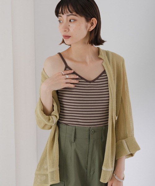 KBF（ケイビーエフ）の「ボーダークロップドキャミソール（キャミソール・レディース・グリーン系その他/ブラウン系その他/レッド系その他・36/38）」の9枚目の写真