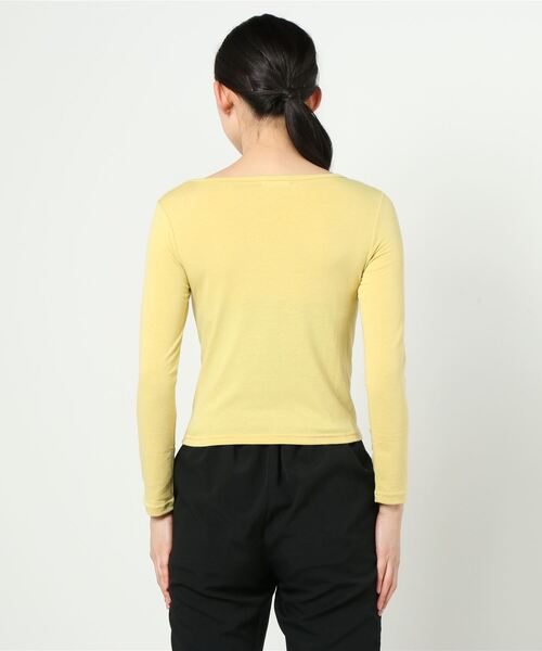 WESTSEA（ウエストシー）の「スクエアネック ロングＴシャツ（Tシャツ/カットソー・レディース・アイボリー/イエロー/ブルー/ブラック/ピンク・FREE）」の11枚目の写真
