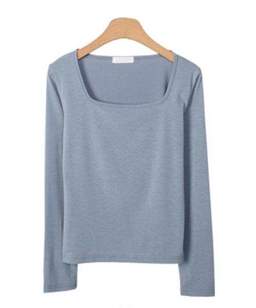 WESTSEA（ウエストシー）の「スクエアネック ロングＴシャツ（Tシャツ/カットソー・レディース・アイボリー/イエロー/ブルー/ブラック/ピンク・FREE）」の4枚目の写真