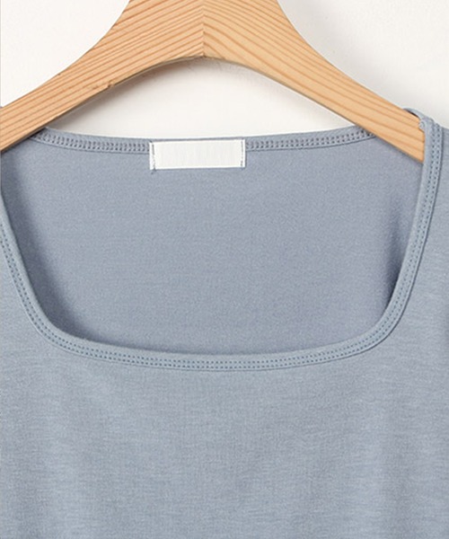 WESTSEA（ウエストシー）の「スクエアネック ロングＴシャツ（Tシャツ/カットソー・レディース・アイボリー/イエロー/ブルー/ブラック/ピンク・FREE）」の13枚目の写真