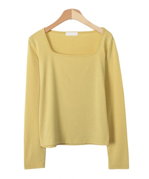 WESTSEA（ウエストシー）の「スクエアネック ロングＴシャツ（Tシャツ/カットソー・レディース・アイボリー/イエロー/ブルー/ブラック/ピンク・FREE）」の7枚目の写真