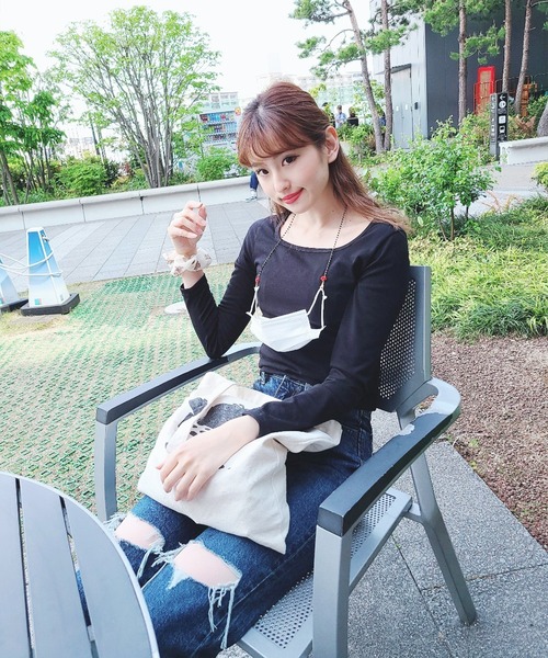 WESTSEA（ウエストシー）の「スクエアネック ロングＴシャツ（Tシャツ/カットソー・レディース・アイボリー/イエロー/ブルー/ブラック/ピンク・FREE）」の22枚目の写真