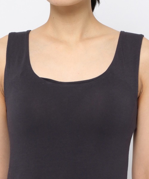 bijorie（ビジュリィ）の「【bijorie】カップつきワンピース／オーガニックコットンリブ（ワンピース・レディース・チャコール/ライトブラウン・LARGE/MEDIUM）」の13枚目の写真