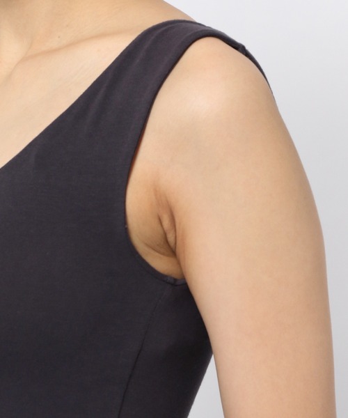 bijorie（ビジュリィ）の「【bijorie】カップつきワンピース／オーガニックコットンリブ（ワンピース・レディース・チャコール/ライトブラウン・LARGE/MEDIUM）」の7枚目の写真