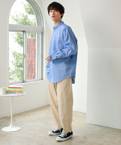 BeAMS DOT（ビームスドット）の「【WEB限定】BeAMS DOT / ボタンダウン オーバーシャツ（シャツ/ブラウス・メンズ・ホワイト/ブルー・MEDIUM/LARGE）」の4枚目の写真