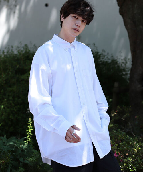 BeAMS DOT（ビームスドット）の「【WEB限定】BeAMS DOT / ボタンダウン オーバーシャツ（シャツ/ブラウス・メンズ・ホワイト/ブルー・MEDIUM/LARGE）」の6枚目の写真