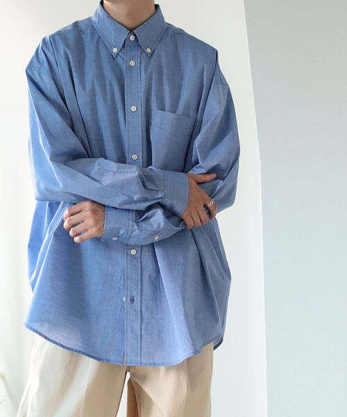 BeAMS DOT（ビームスドット）の「【WEB限定】BeAMS DOT / ボタンダウン オーバーシャツ（シャツ/ブラウス・メンズ・ホワイト/ブルー・MEDIUM/LARGE）」の11枚目の写真