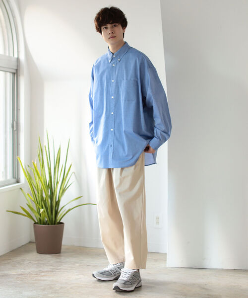 BeAMS DOT（ビームスドット）の「【WEB限定】BeAMS DOT / ボタンダウン オーバーシャツ（シャツ/ブラウス・メンズ・ホワイト/ブルー・MEDIUM/LARGE）」の12枚目の写真
