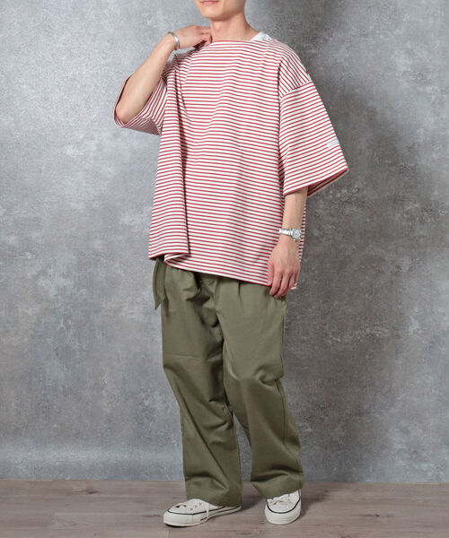 GLOSTER（グロスター）の「【WEB限定カラーあり】ビッグバスク ショートスリーブ（Tシャツ/カットソー・メンズ・ピンク/ホワイト系その他/ホワイト系その他2/レッド系その他2/ネイビー系・FREE）」の18枚目の写真