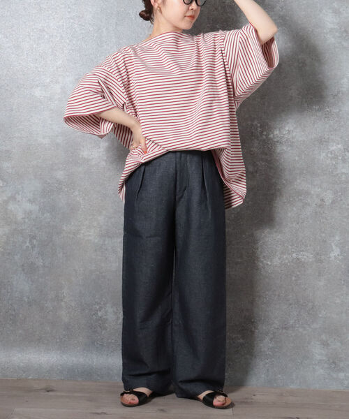 GLOSTER（グロスター）の「【WEB限定カラーあり】ビッグバスク ショートスリーブ（Tシャツ/カットソー・メンズ・ピンク/ホワイト系その他/ホワイト系その他2/レッド系その他2/ネイビー系・FREE）」の20枚目の写真