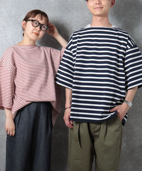 GLOSTER（グロスター）の「【WEB限定カラーあり】ビッグバスク ショートスリーブ（Tシャツ/カットソー・メンズ・ピンク/ホワイト系その他/ホワイト系その他2/レッド系その他2/ネイビー系・FREE）」の21枚目の写真