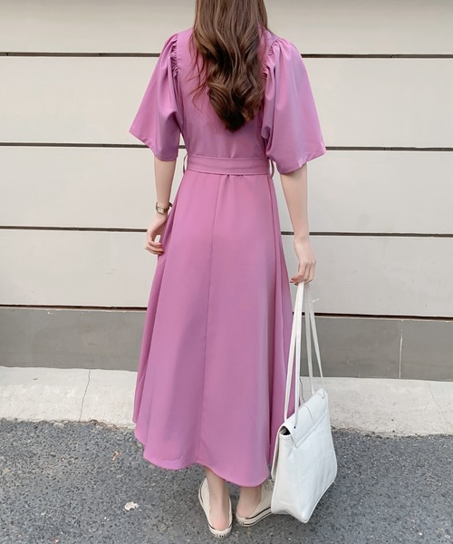 ABITOKYO（アビトーキョー）の「ウエストマークAラインフレアシャツワンピース（ワンピース・レディース・ホワイト/ブルー/パープル・S/M/L）」の12枚目の写真