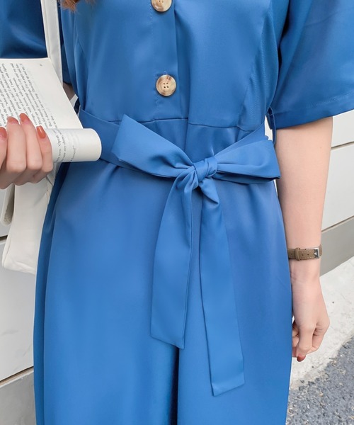 ABITOKYO（アビトーキョー）の「ウエストマークAラインフレアシャツワンピース（ワンピース・レディース・ホワイト/ブルー/パープル・S/M/L）」の14枚目の写真