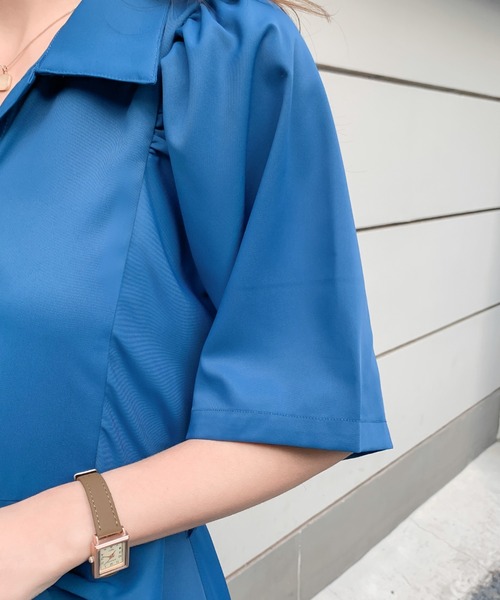 ABITOKYO（アビトーキョー）の「ウエストマークAラインフレアシャツワンピース（ワンピース・レディース・ホワイト/ブルー/パープル・S/M/L）」の16枚目の写真