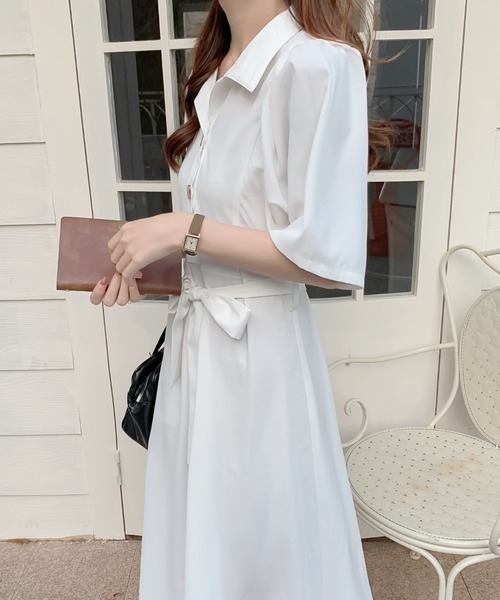 ABITOKYO（アビトーキョー）の「ウエストマークAラインフレアシャツワンピース（ワンピース・レディース・ホワイト/ブルー/パープル・S/M/L）」の20枚目の写真