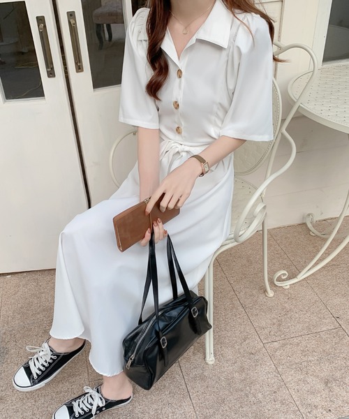 ABITOKYO（アビトーキョー）の「ウエストマークAラインフレアシャツワンピース（ワンピース・レディース・ホワイト/ブルー/パープル・S/M/L）」の21枚目の写真