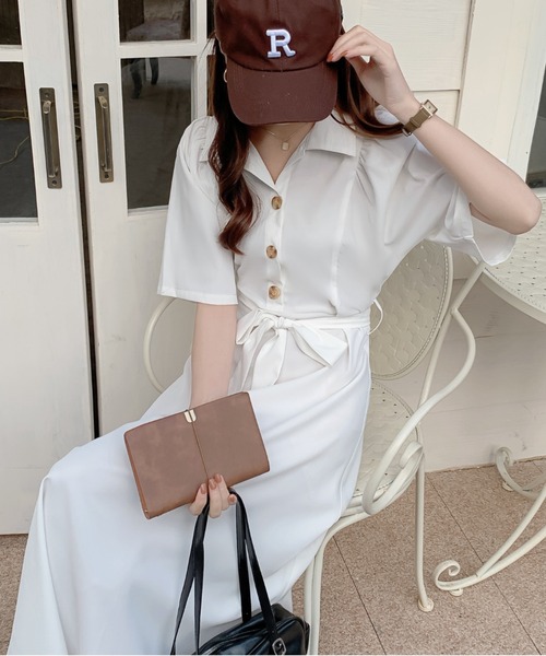 ABITOKYO（アビトーキョー）の「ウエストマークAラインフレアシャツワンピース（ワンピース・レディース・ホワイト/ブルー/パープル・S/M/L）」の22枚目の写真