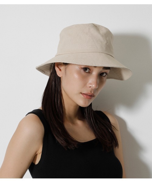 AZUL by moussy(アズールバイマウジー)の「WIDE BRIM BUCKET HAT/ワイドブリムバケットハット(ハット・レディース・ライトベージュ/ブラック・FREE)」の12枚目の写真