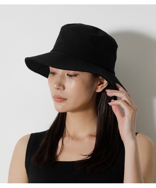 AZUL by moussy(アズールバイマウジー)の「WIDE BRIM BUCKET HAT/ワイドブリムバケットハット(ハット・レディース・ライトベージュ/ブラック・FREE)」の5枚目の写真