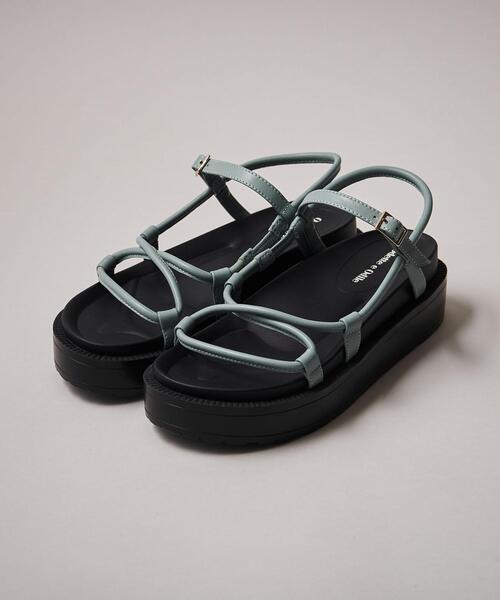 ODETTE E ODILE（オデットエオディール）の「OFC クロッシングチューブ サンダル35（サンダル・レディース・ブラック/ライトブルー/ホワイト・37/35/36）」の3枚目の写真