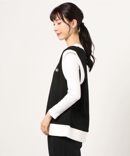 BASIC COTTON（ベーシックコットン）の「『BASIC COTTON/ベーシックコットン』BCN Logo Mix Best/ロゴミックスベスト（ベスト・レディース・ブラック/ホワイト・FREE）」の7枚目の写真