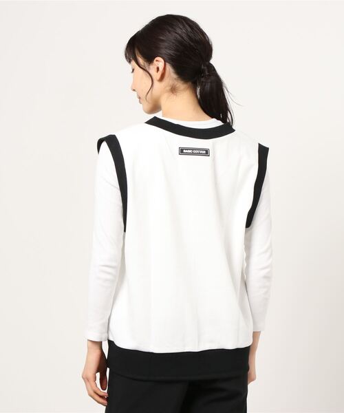 BASIC COTTON（ベーシックコットン）の「『BASIC COTTON/ベーシックコットン』BCN Logo Mix Best/ロゴミックスベスト（ベスト・レディース・ブラック/ホワイト・FREE）」の4枚目の写真