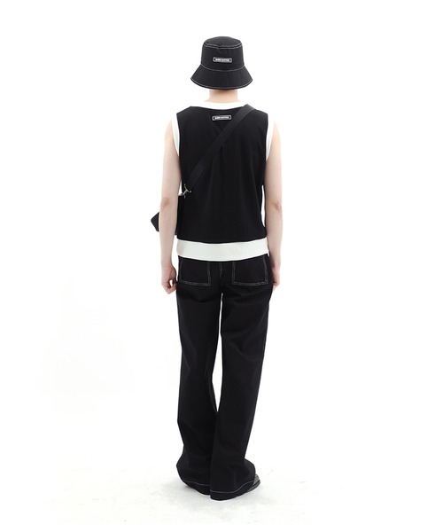 BASIC COTTON（ベーシックコットン）の「『BASIC COTTON/ベーシックコットン』BCN Logo Mix Best/ロゴミックスベスト（ベスト・レディース・ブラック/ホワイト・FREE）」の14枚目の写真