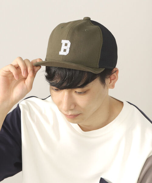 BEAMS HEART(ビームスハート)の「BEAMS HEART / バックメッシュ ショートバイザー キャップ(キャップ・メンズ・ブラック/オリーブ・ONE SIZE)」の5枚目の写真